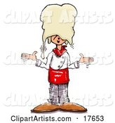 Silly Chef Shrugging After Accidentally Dropping Hand Tossed Pizza Dough on His Head