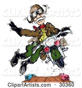 Spunky Senior Ww2 Vet Man Doing Stunts on a Motorcycle