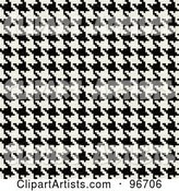 Tight Black and White Houndstooth Pattern Texture Background