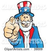 Uncle Sam Grinning and Pointing Outwards
