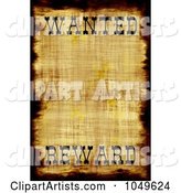 Vintage Wanted Poster with Copy Space and the Word Reward at the Bottom