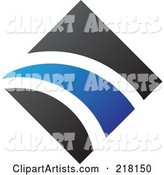 Abstract Blue and Black Diamond and Path Logo Icon - 1