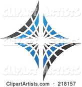 Abstract Blue and Black Diamond or Web Logo Icon