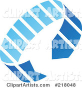 Abstract Blue Circle Arrow Logo Icon