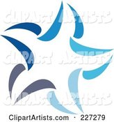 Abstract Blue Star Logo Icon - 14