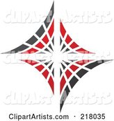 Abstract Red and Black Diamond or Web Logo Icon