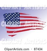 American Flag Paint Strokes over Blue