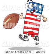 American Flag Playing Football