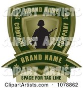 Army Soldier Shield and Banner Sample Text Logo