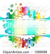 Background of a Dewy Splatter Frame with Rainbow Stripes and Dots