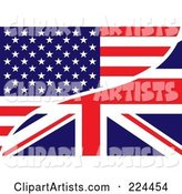 Background of a USA and UK Flag
