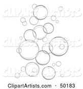 Background of Floating Gray Bubbles