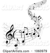 Background of Staff and Music Notes - 13