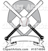 Baseball Bat Banner Field and Ball Logo 2