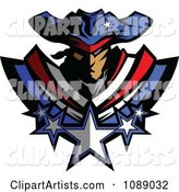 Battle Patriot Mascot with Stars