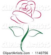 Beautiful Single Magenta Rose