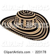 Black and Beige Sombrero Vueltiao Hat