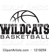 Black and White Ball with WILDCATS BASKETBALL Text