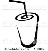 Black and White Beverage and Straw