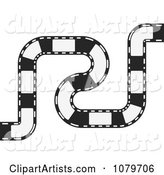 Black and White Curvy Film Strip Circuit