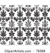 Black and White Damask Seamless Background Pattern