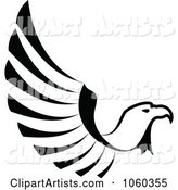 Black and White Eagle in Flight Logo