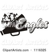 Black and White Eagles Cheerleader Design