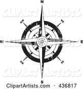 Black and White Grungy Compass