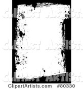 Black and White Grungy Splatter and Smear Border