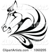 Black and White Horse Head Logo - 1