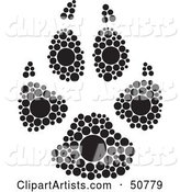 Black and White Inkblot Dog Animal Paw Print