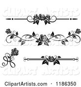 Black and White Ornate Rose Borders and Page Rules