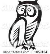 Black and White Owl Outline