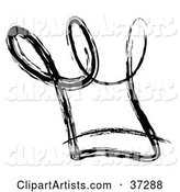 Black and White Sketch of a Chefs Hat