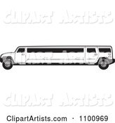 Black and White Stretch Limo Hummer