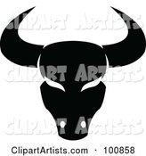 Black and White Taurus Bull Zodiac Icon