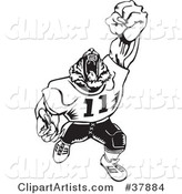 Black and White Tiger Football Player Roaring