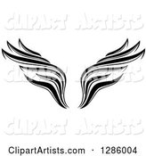 Black and White Wing Tattoo Design