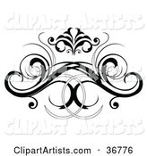 Black Decorative Design Element or Back Tattoo