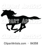 Black Galloping Horse Silhouette