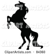 Black Rearing Horse Silhouette