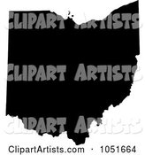 Black Silhouetted Shape of the State of Ohio, United States