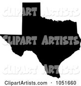 Black Silhouetted Shape of the State of Texas, United States