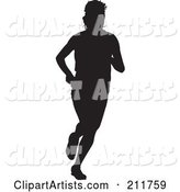 Black Silhouetted Track Athlete Man Running