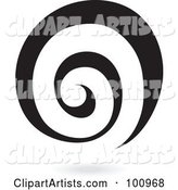 Black Spiral Galaxy Logo Icon