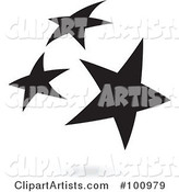 Black Star Cluster Logo Icon