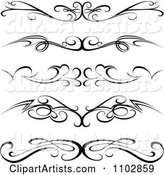 Black Tribal Tramp Stamp Tattoos or Rule Border Design Elements