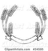 Blank Banner with Strands of Wheat