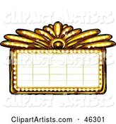Blank Illuminated Gold Casino or Theater Marquee Sign