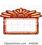 Blank Illuminated Red Casino or Theater Marquee Sign